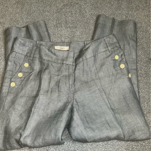 LOFT Gray Ankle Cropped Pants Tailored Design - Picture 1 of 7